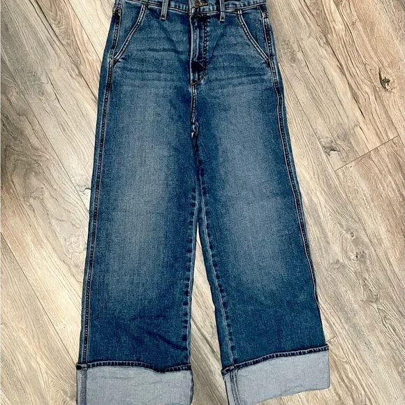 Joe’s Jeans Trixie Wide Leg Cuffed Jeans – First Bite Wash, Size 27 - Picture 5 of 8